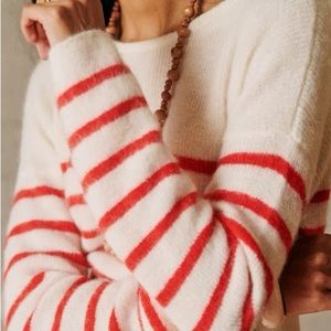 Sezane Gaspard cardigan Knitwear Natural / Red size Small